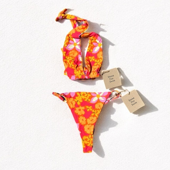 🌻NEW w.tags! Stone Fox Swim Lei Lei Bikini Set Size XL - Picture 1 of 15